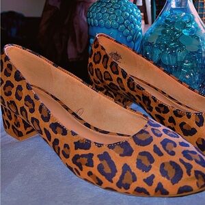 Brand New Leopard Animal Print Block Heel Shoes